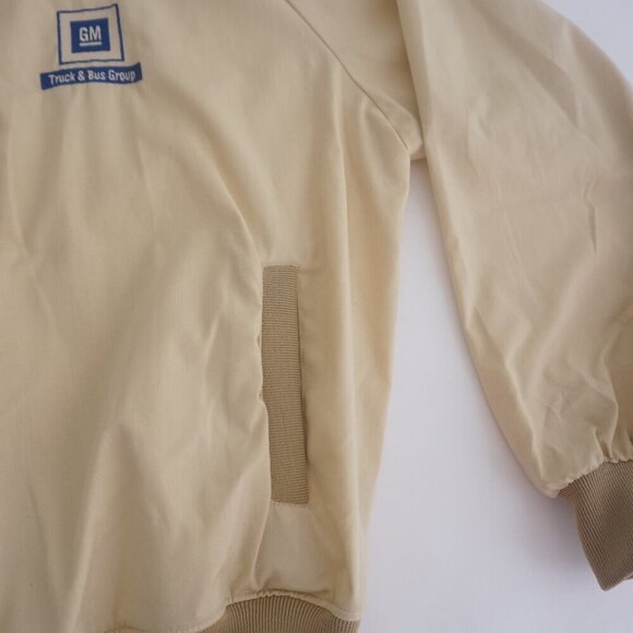 Vintage '80s General Motors Beige Zip Up Bomber Style Jacket XL By Holloway - Picture 6 of 11
